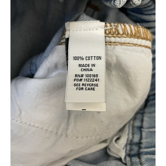 RSQ Size Large Wide Leg Jeans Frayed Hem Drawstring Waist Pull On Skater Boho - Picture 9 of 9